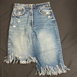 H&M asymmetrical denim skirt, size XS